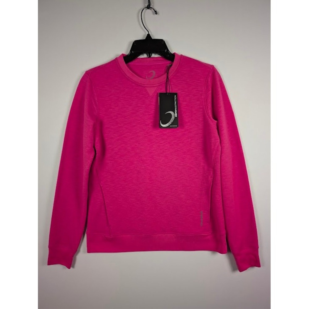 Zero Restriction Jayne Sweatshirt Womens SMALL Magenta Pink French Terry Pockets